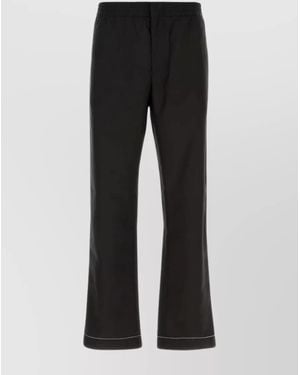 Prada Silk Wide-Leg Trousers - Black