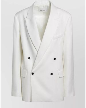 Frankie Shop Wool Blend Double Breasted Jacket - White