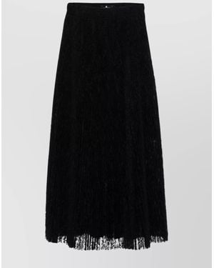 Ermanno Scervino Pleated High Waist Midi Skirt - Black