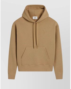 Ami Paris Heart Friend Hoodie Kangaroo Pocket - Natural