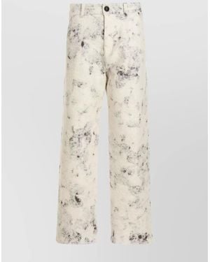 VITELLI 'Textured Wide Leg Work Trousers' - Natural