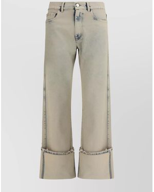 Coperni Rolled Hem Boyfriend Jeans - Natural