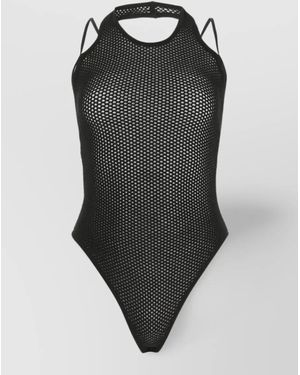 ANDREADAMO Knitted Halterneck Bodysuit - Grey
