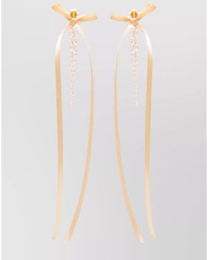 Simone Rocha Crystal Bow Earrings - White