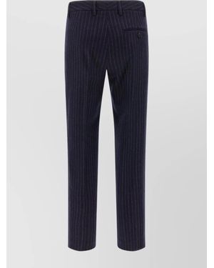 Alberto Biani Virgin Wool Tailored Trousers - Blue