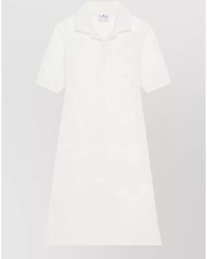 Courreges Short-Sleeve Polo Knee-Length Dress - White