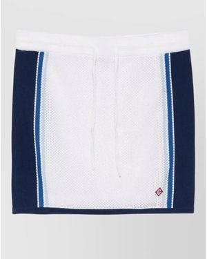 CASABLANCA Mesh Stripe Mini Skirt Contrast Panels - Blue