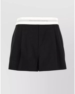 Alexander Wang Elastic Waistband Shorts With Back And Side Pockets - Black