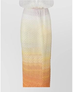 Missoni Sleeveless Ombre Sheer Maxi V Neck Jumpsuit - Natural