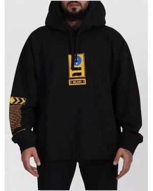 Dolce & Gabbana Cotton Hooded Printed Pullover Sweatshirt - Black