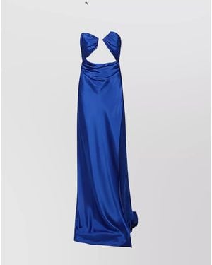 The Sei Asymmetric Silk Dress Criss-Cross Back - Blue