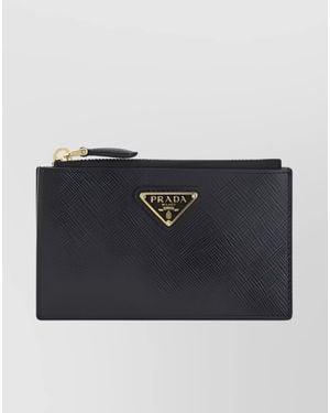 Prada Leather Cardholder - Blue