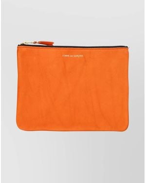 Comme des Garçons Leather Textured Pouch - Orange