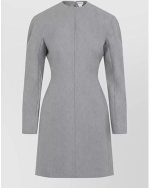 Bottega Veneta Wool Long-Sleeve Mini Dress - Grey