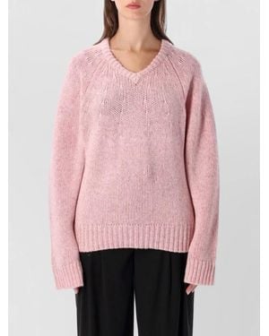 Lisa Yang Cashmere V-Neck Sweatshirt - Pink