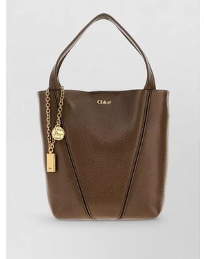 Chloé Spin Small Leather Tote Bag - Brown