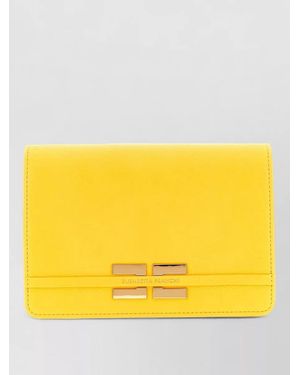 Elisabetta Franchi Logo Shoulder Strap Clutch Bag - Yellow
