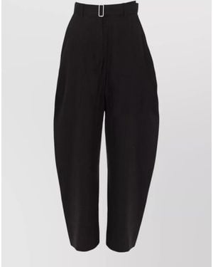 Studio Nicholson Pleated High Waist Wide Leg Trousers - Black
