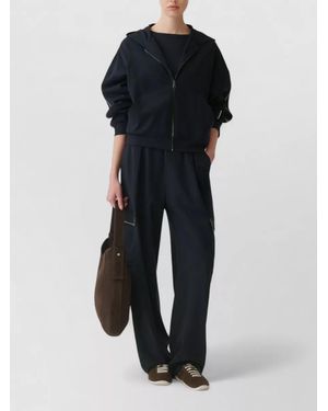 Fabiana Filippi Ribbed Zip Hoodie - Black