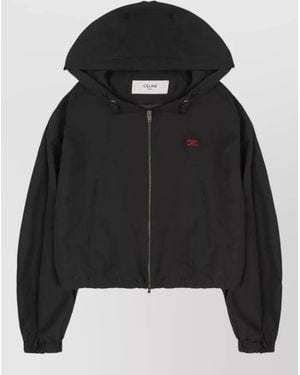 Celine Hooded Windbreaker Jacket - Black