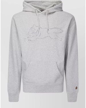 ICECREAM Crystal Logo Cotton Hooded Sweatshirt - Grey