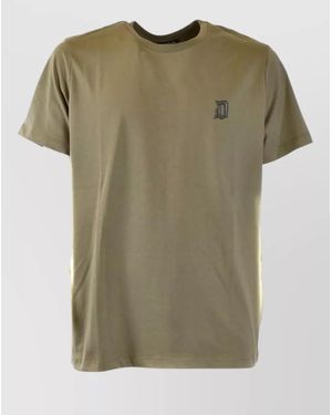 Dondup Short Sleeve Crew Neck Cotton Top - Green