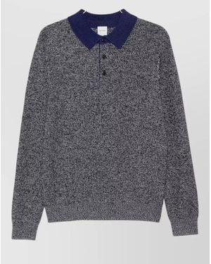 Paul Smith Wool Silk Polo Jumper - Grey