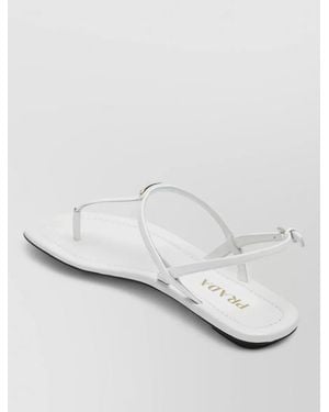 Prada Flat Sole Open Toe Sandals - White