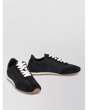TOTEME Recycled Nylon Suede Lace Up Trainers - Black