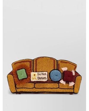 STAUD Beaded Clutch Bag Sofa Inspired Design - Orange