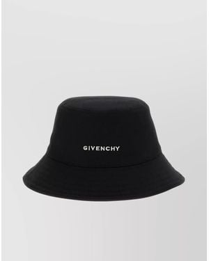 Givenchy Bucket Hat With Logo Embroidery And Wide Brim - Black