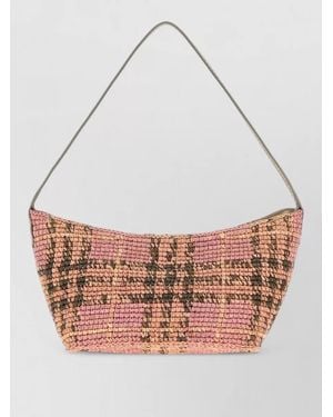 Burberry Mini Raffia Clutch Bag - White
