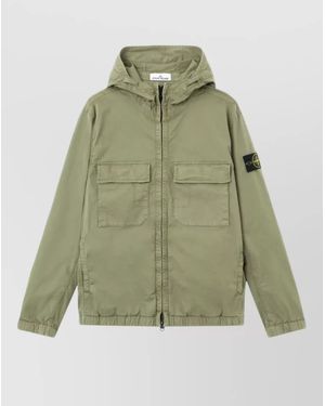 Stone Island Cotton Hooded Jacket - Green