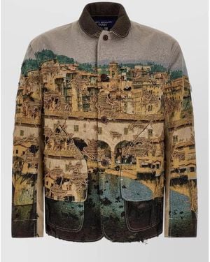 Junya Watanabe Jacquard Single Breasted Coat - Multicolor