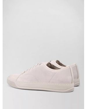 Lanvin Leather Lace-Up Trainers - Natural