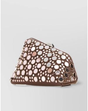 The Attico Na Leather Embellished Clutch Bag - Multicolour