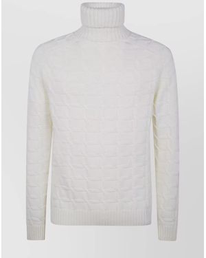 Zanone Double Breasted Knit Shawl Neck Jacket - White