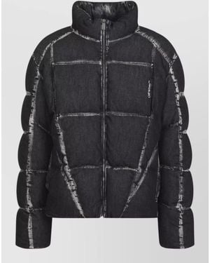 Off-White c/o Virgil Abloh Denim Quilted Puffer Jacket - Black