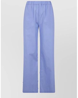 DR. HOPE Cotton Wide-Leg Pants - Blue