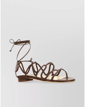 Manolo Blahnik Leather Sandals - Metallic