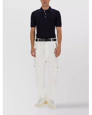 Balmain Cotton Regular-Fit Cropped Cargo Trousers - Blue