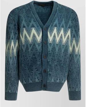 Beams Plus Cotton Cardigan - Blue