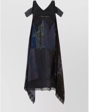 Marine Serre Silk Dress - Blue