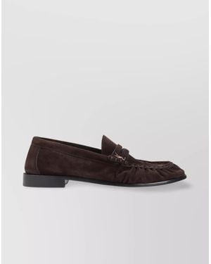 Saint Laurent Suede Loafers - White