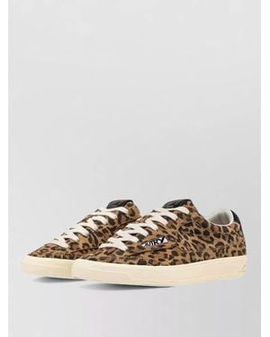 Autry Windscape Low Sneakers Suede Leopard Print - Metallic