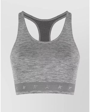 Golden Goose Logo-Underband Racerback Crop Top - Grey