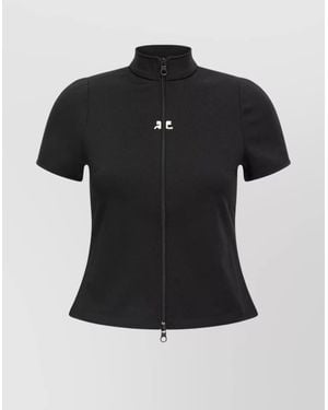 Courreges 'interlock Zipped' Top - Black