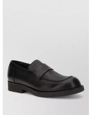 MM6 by Maison Margiela Leather Slip-On Loafers - Black