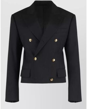 Celine Double Breasted Jacket Tone Buttons - Black