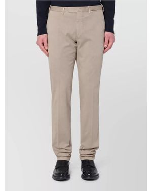 Santaniello Regular-Fit Straight-Leg Trousers - Natural